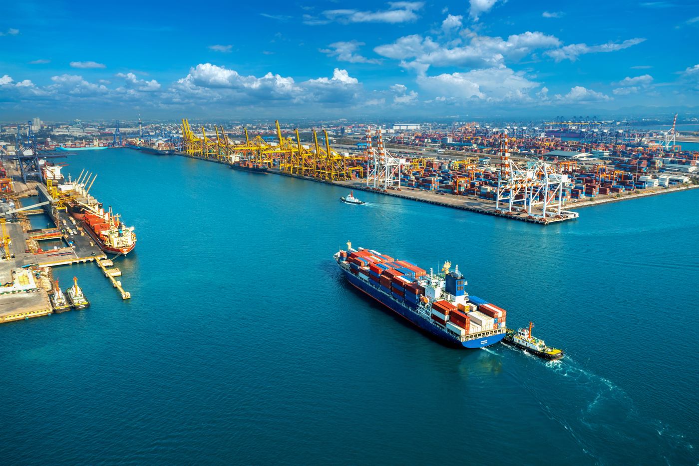 Cargo containers prepared for international shipment